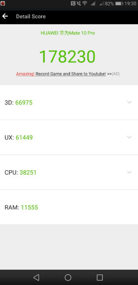 Mate 10 Pro:178,230点