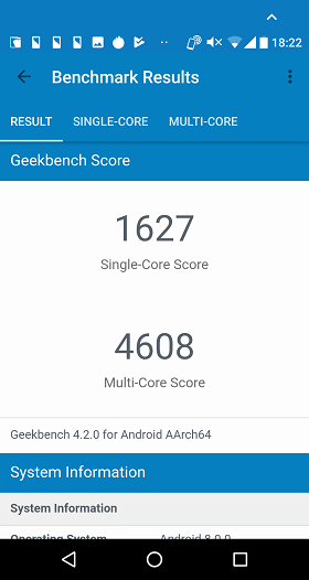 AQUOS R compactのベンチマークスコア