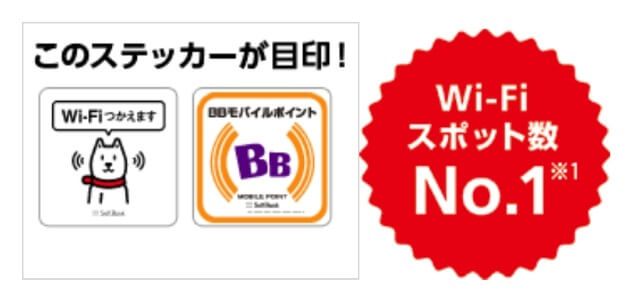 この目印のお店でソフトバンクWi-FIを利用できます