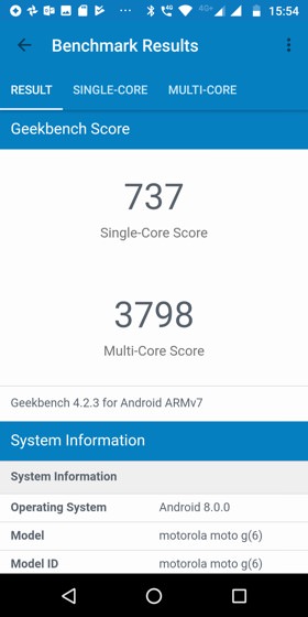 Moto G6 / GeekBench 4のスコア