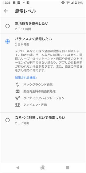 設定できる節電レベルは3段階。お好みで選びましょう
