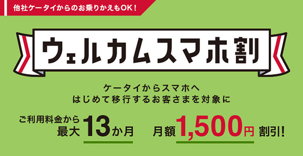 ドコモの「ウェルカムスマホ割」