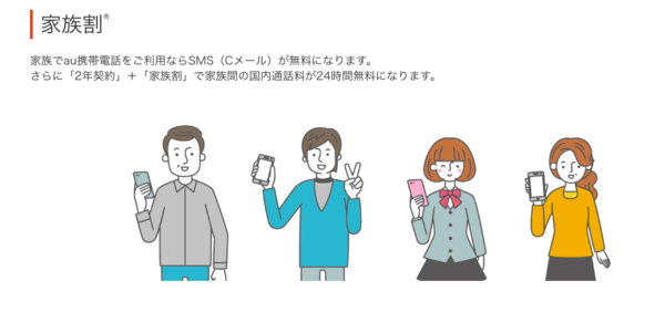 auの「家族割」と比較してみた