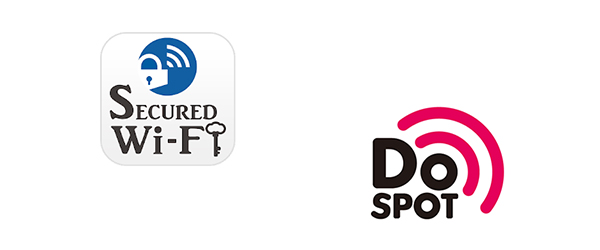「SECURED Wi-Fi」と「Do SPOT」のステッカー